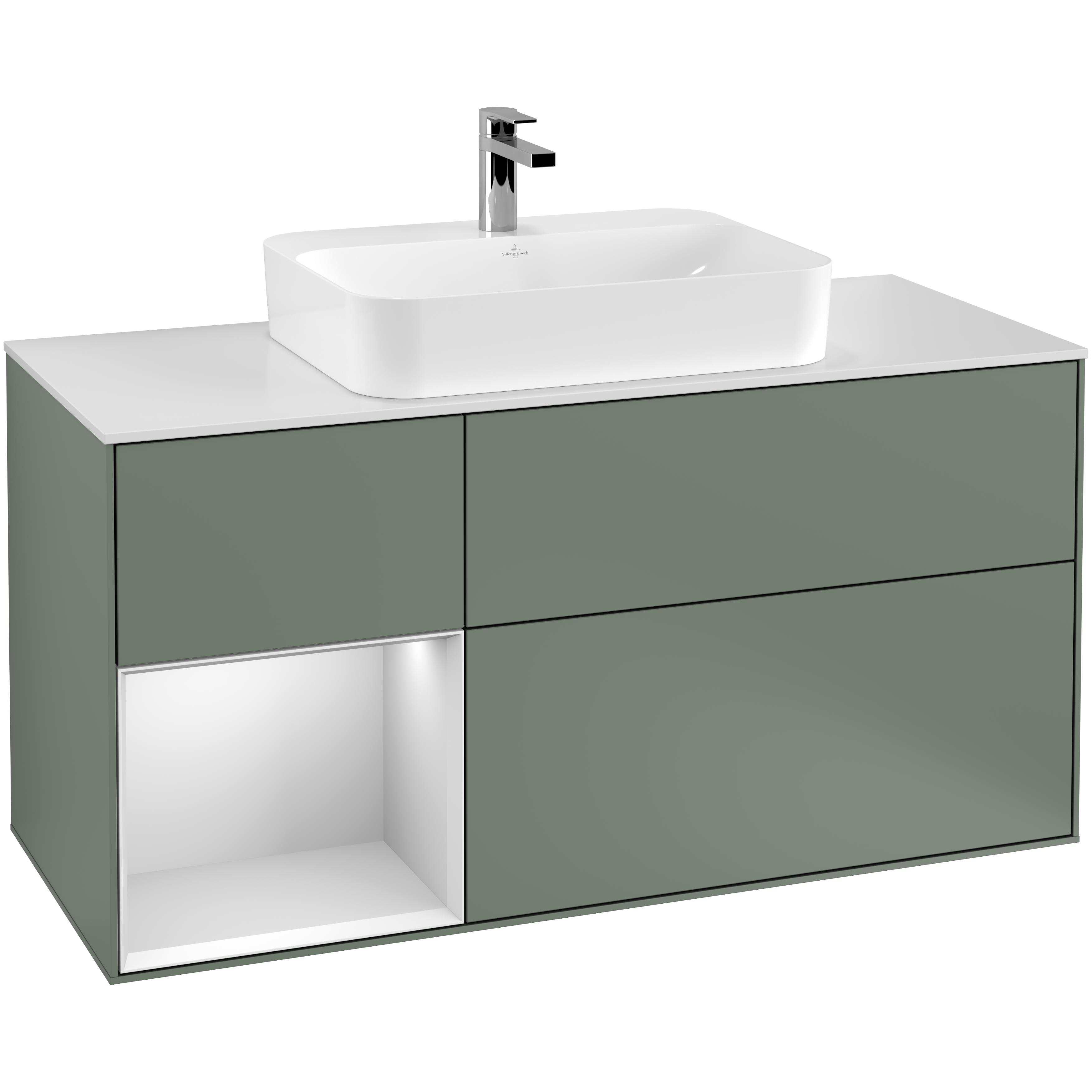 Tvättställsskåp Villeroy & Boch Finion med 3 Lådor Hylla och Bänkskiva för Ytmonterat Tvättställ