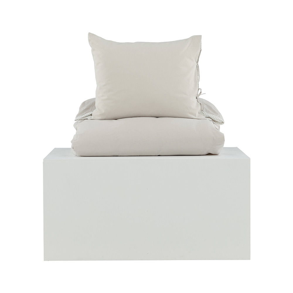 Jenna Bed Set Linen Cotton Light Grey 150x200 cm Färg: Ljusgrå, Mått: 150x200 cm