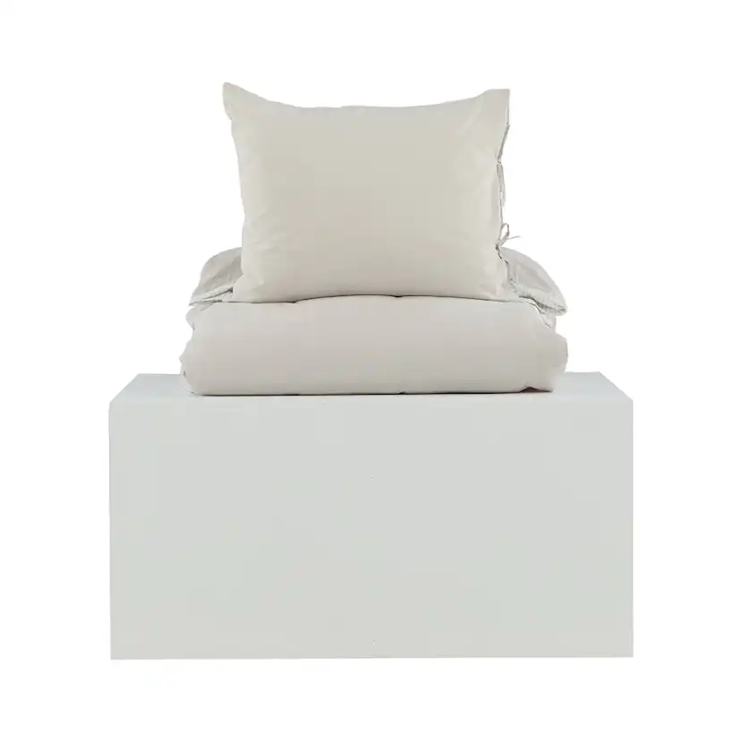 Jenna Bed Set Linen Cotton Light Grey 150x200 cm Färg: Ljusgrå, Mått: 150x200 cm
