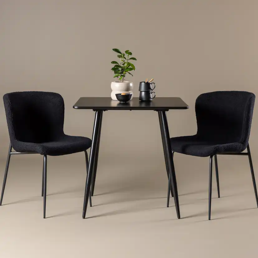 Polar Dining Table 75x75 cm - Black / Black Svart