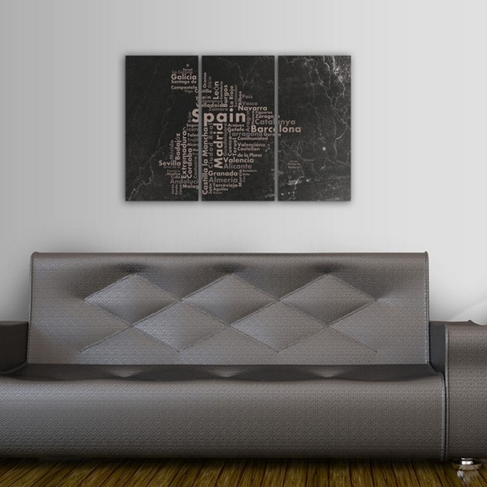 Tavla Arkiio Text Map Of Spain On The Blackboard Triptych