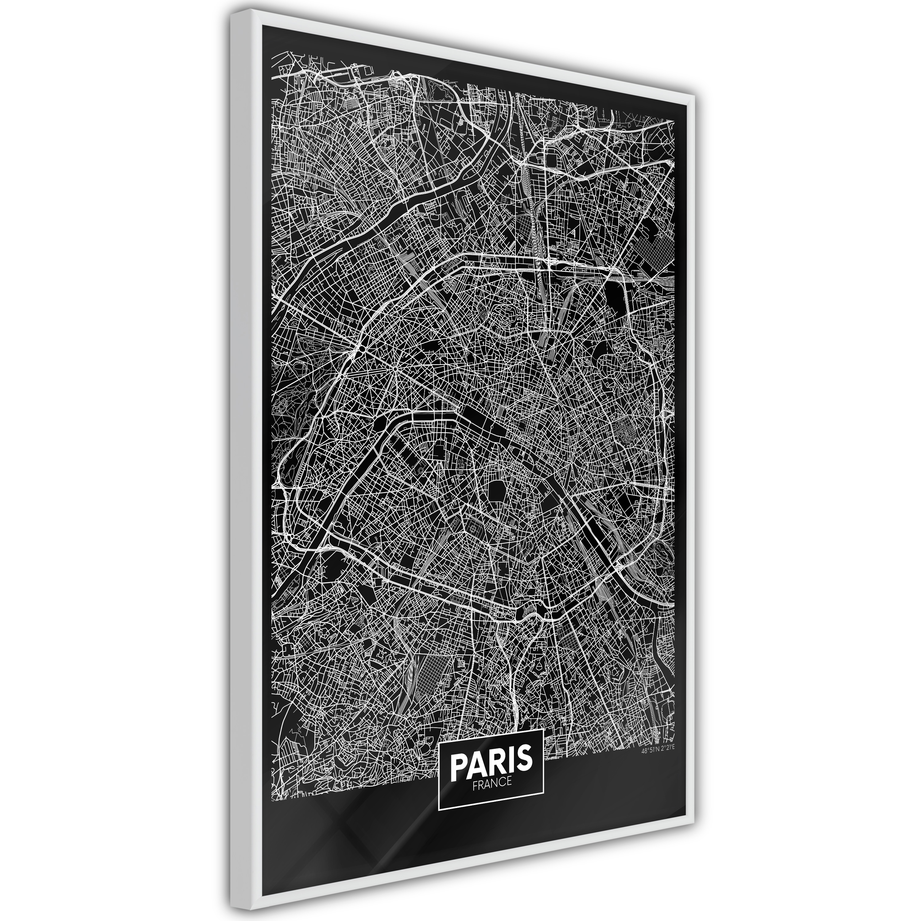 Poster Artgeist Affisch Dark Map of Paris