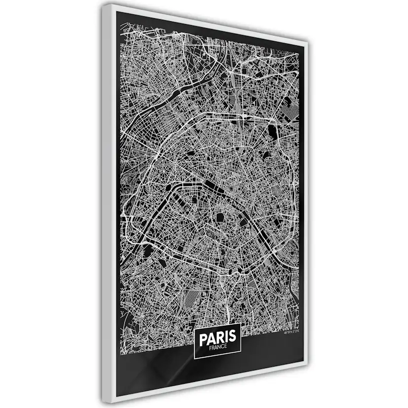 Poster Artgeist Affisch Dark Map of Paris