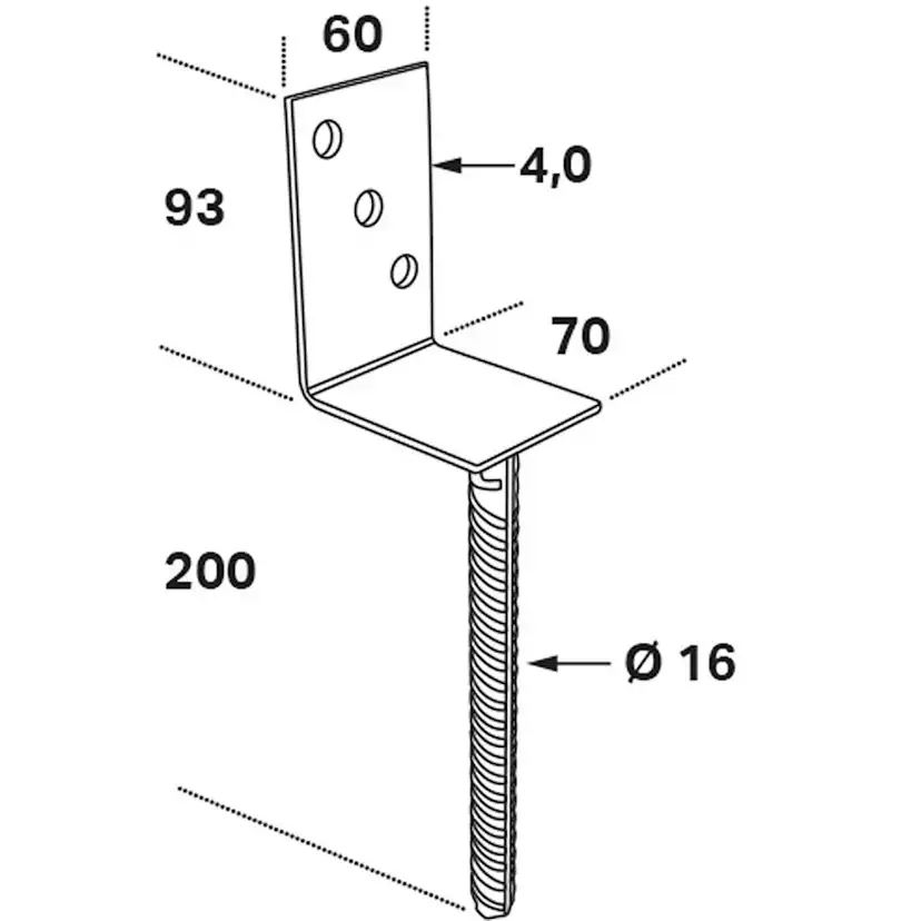 Stolphållare Psl 70x60 70x60 mm