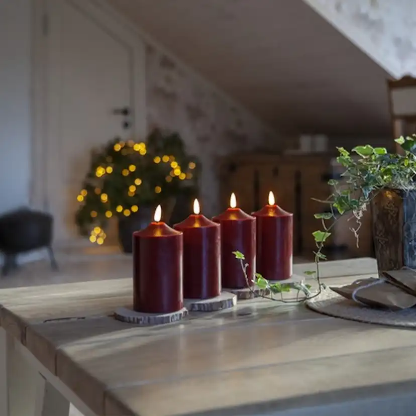 Blockljus Star Trading Flamme LED Röd Batteriljus