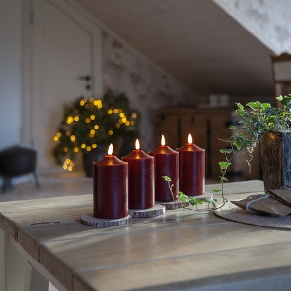 Blockljus Star Trading Flamme LED Röd Batteriljus