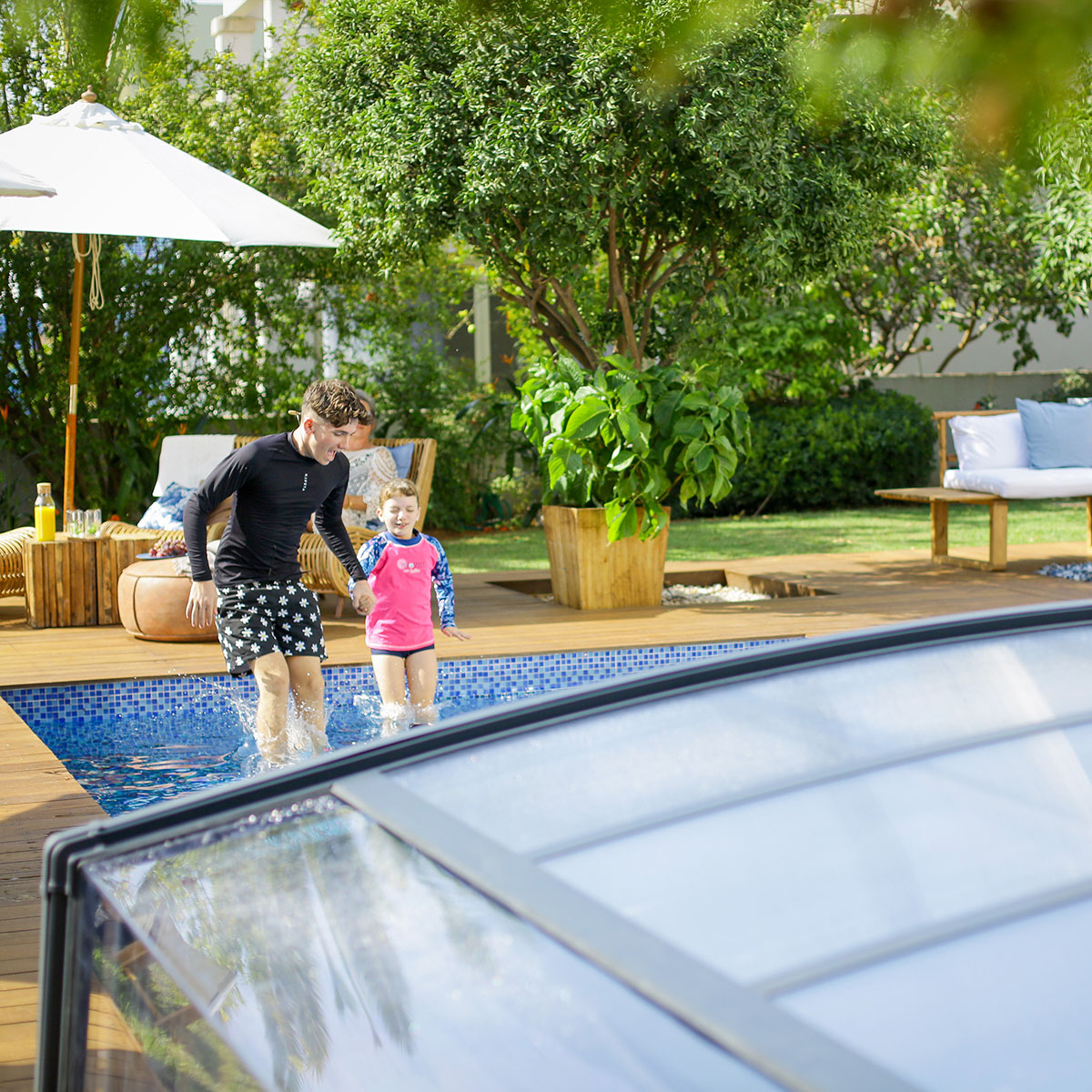 MAJORCA POOL ENCLOSURE FOR 4X6 POOL-GREY 4x6 m