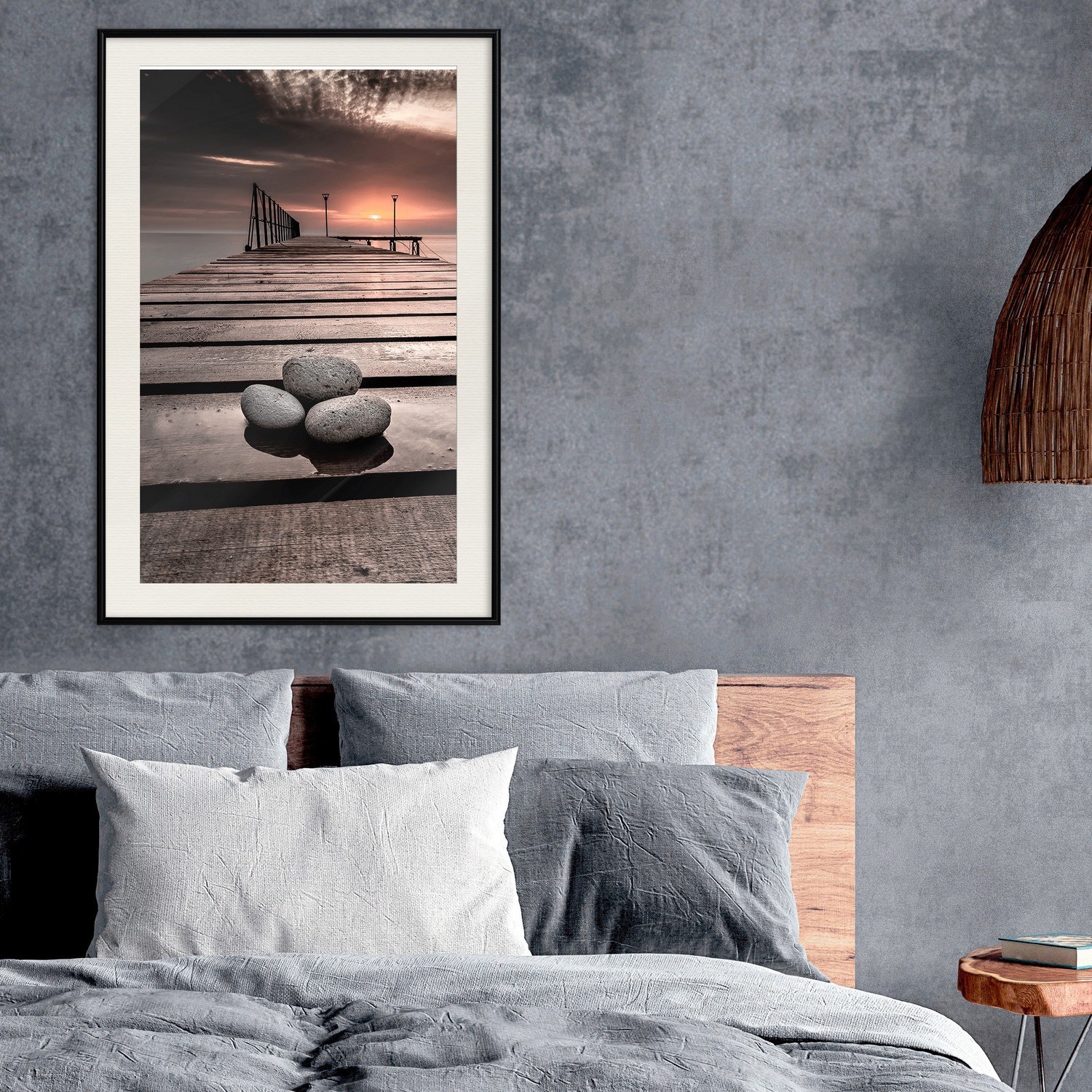 Affisch - September Sunset [Poster] 20x30 Svart ram med passepartout, 20x30 cm