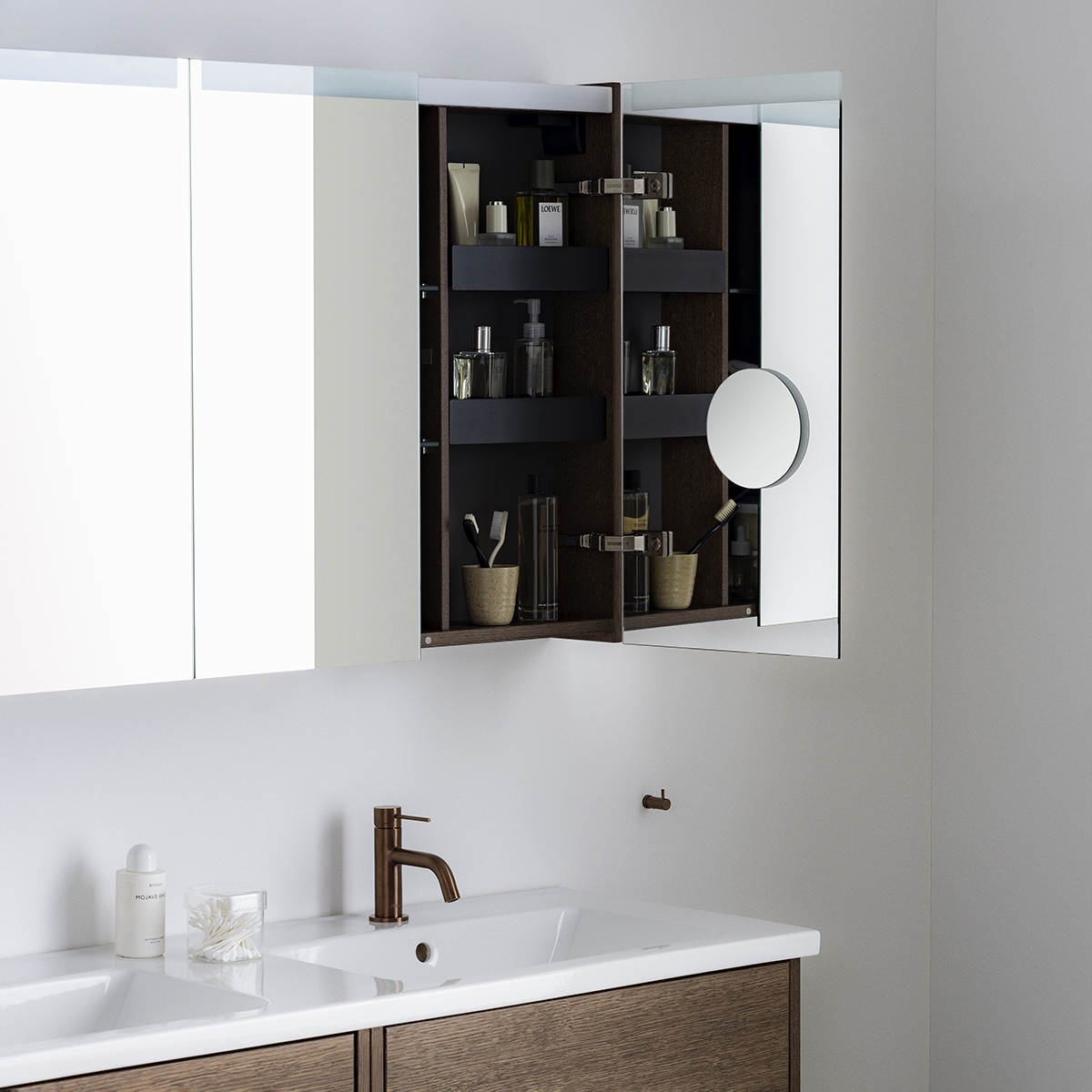Spegelskåp Stage Plus 140, Natural Oak,4 Luckor,1400x720x140 Bredd: 1400 mm, Natural Oak, Dubbla luckor