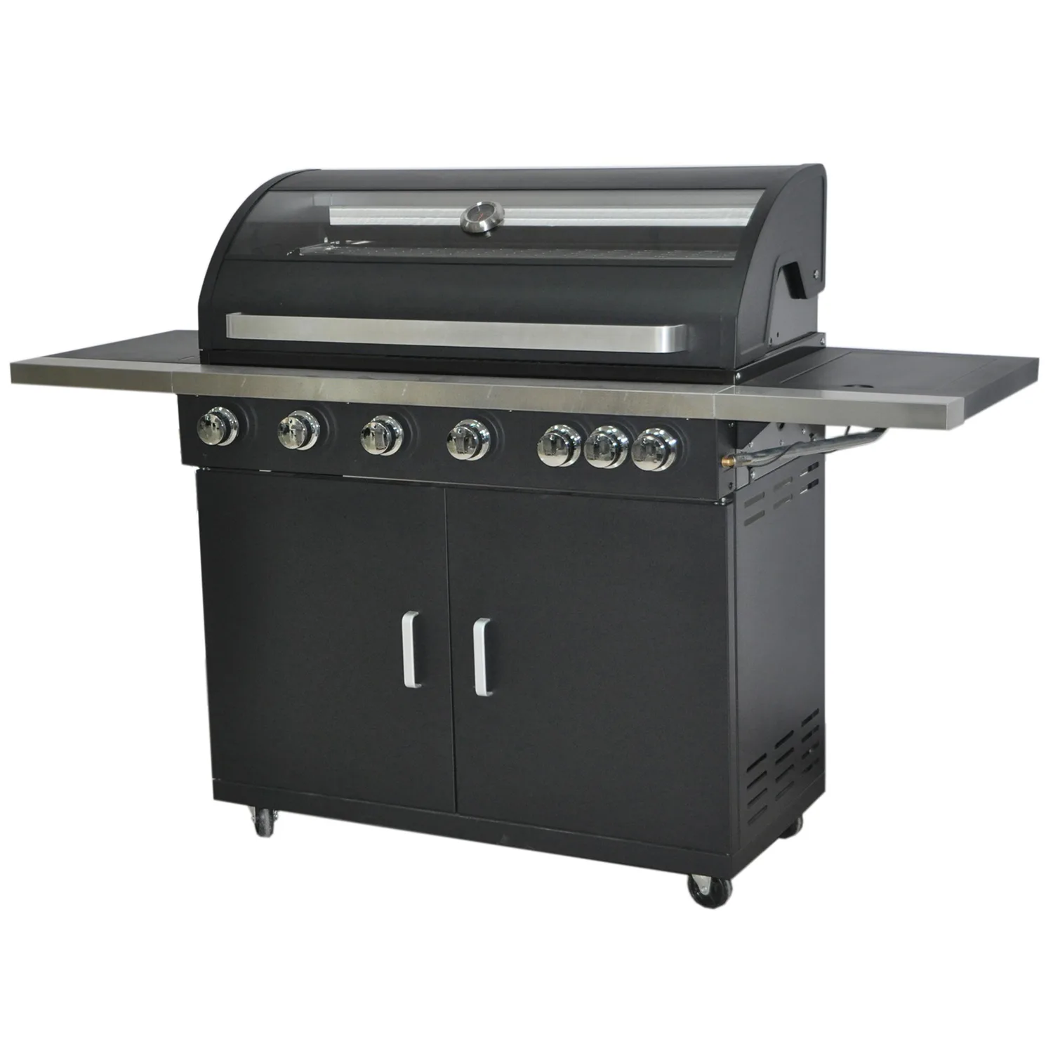 Gasolgrill Kobe 6+1 Brännare Svart Med Gaslock