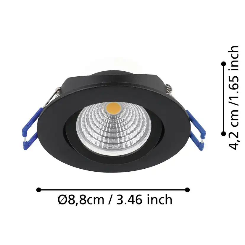 Infälld Lampa Eglo Saliceto 3 st Ø88 mm 2700K Svart