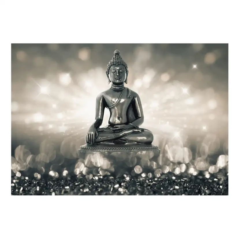 Fototapet Arkiio Självhäftande Silver Buddha