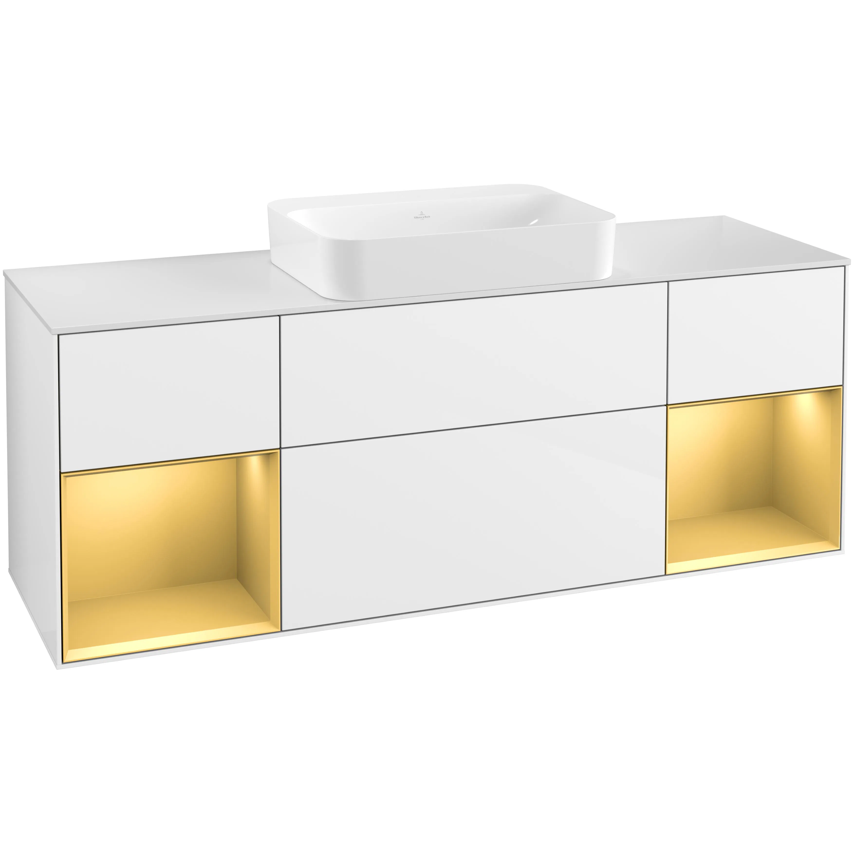 Tvättställsskåp Villeroy & Boch Finion med Två Hyllor och Bänkskiva för Fristående Tvättställ