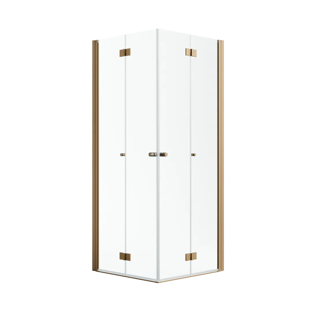 Noma 110 fyrkantig flex, STD 900 mm, 2 raka flexdörrar, 6 mm 880x880 mm, Borstad Koppar