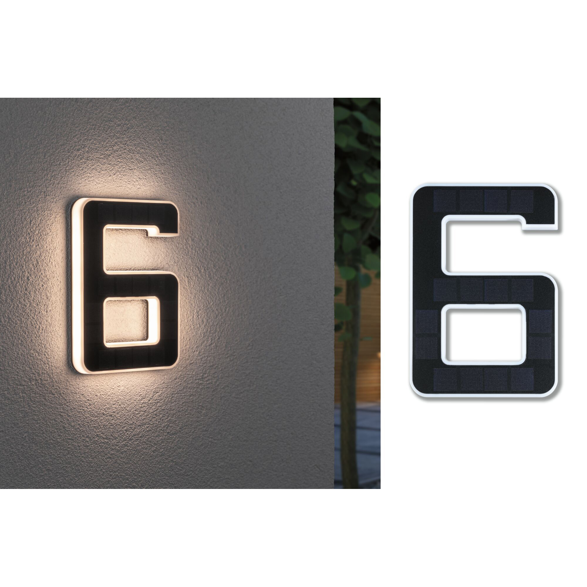 Fasadbelysning Solcell LED Paulmann Husnummer 0-9 med belysning inkl. utbytbart batteri IP44