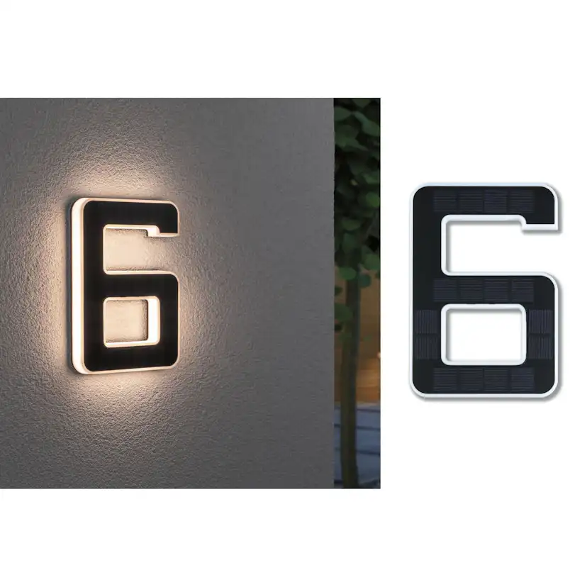 Fasadbelysning Solcell LED Paulmann Husnummer 0-9 med belysning inkl. utbytbart batteri IP44