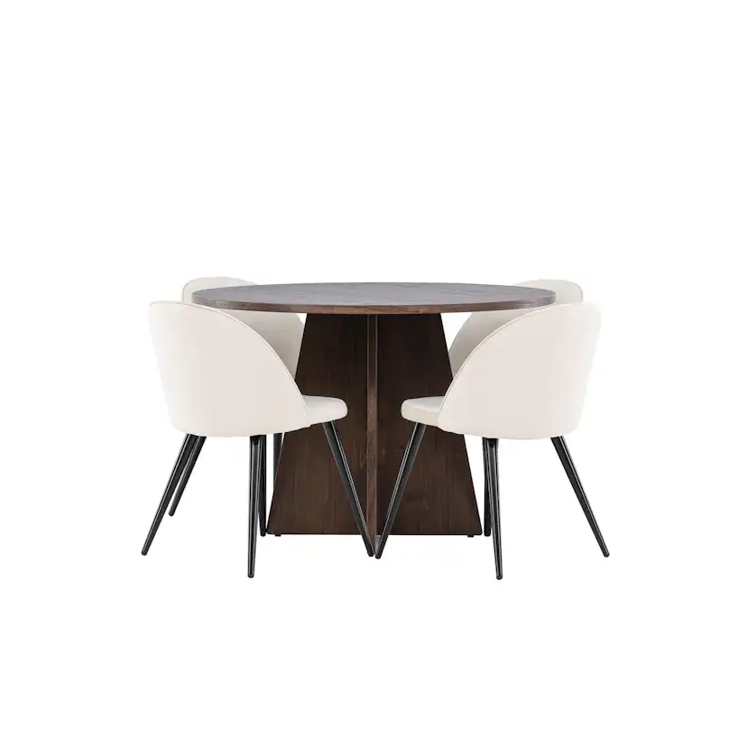 Matgrupp Venture Home Bootcut Ø110 med 4 st Velvet Stolar