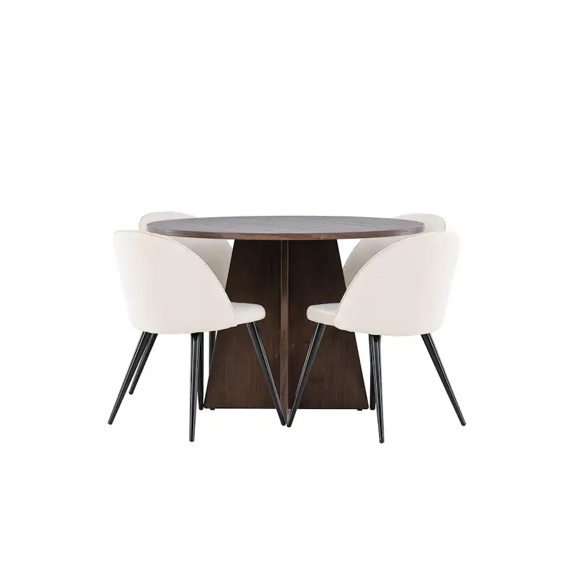 Matgrupp Venture Home Bootcut Ø110 med 4 st Velvet Stolar