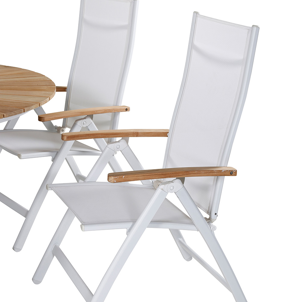 Matgrupp Venture Home Mendi Rund med 6 Pave Stolar