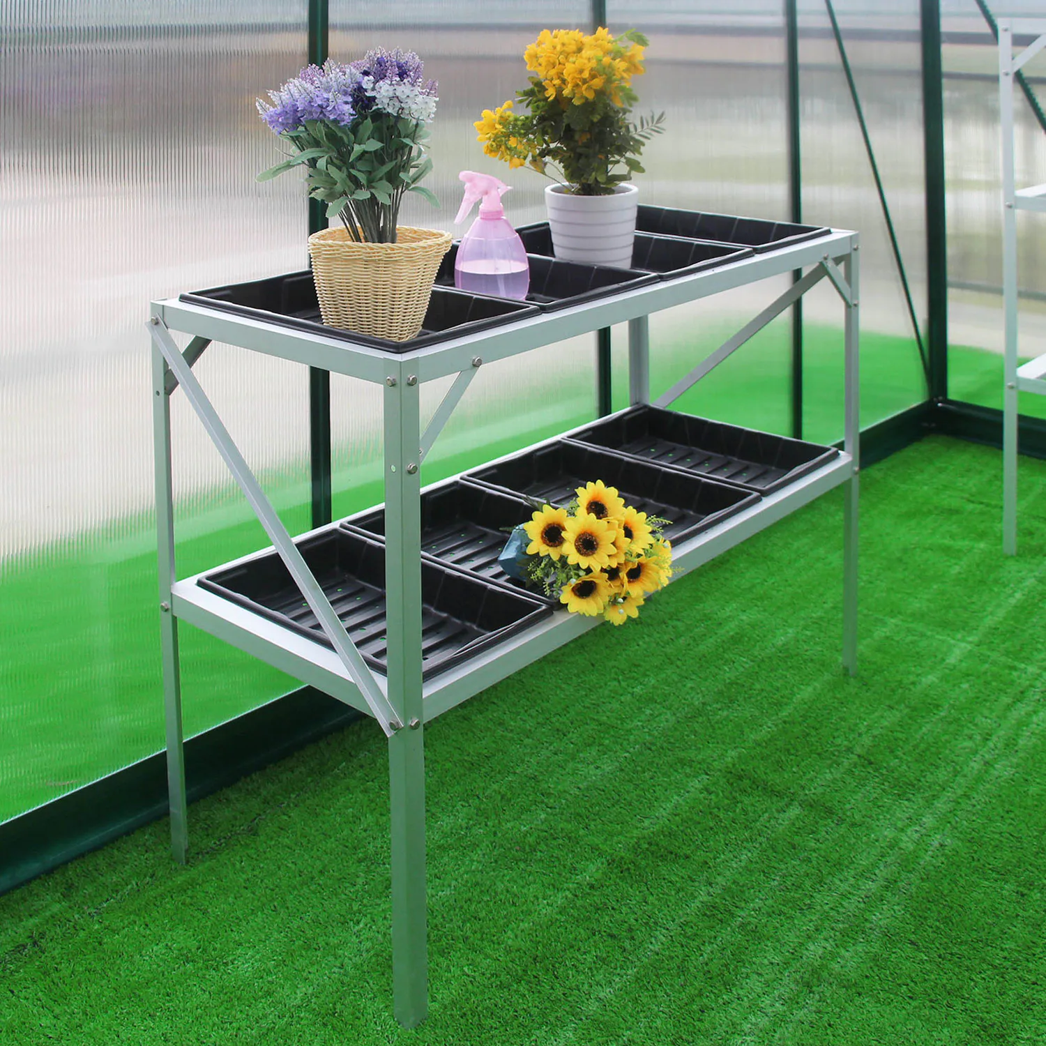 Växthusbord Metalcraft 75cm med planeringslådor