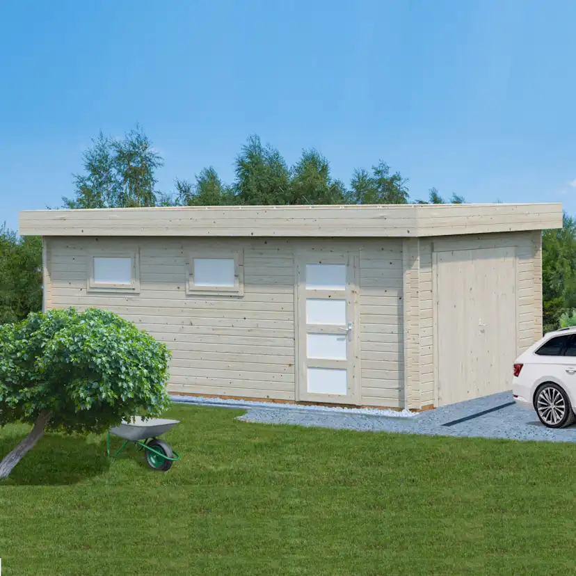 Garage Palmako Rasmus med Garagedörr 19,8 m2