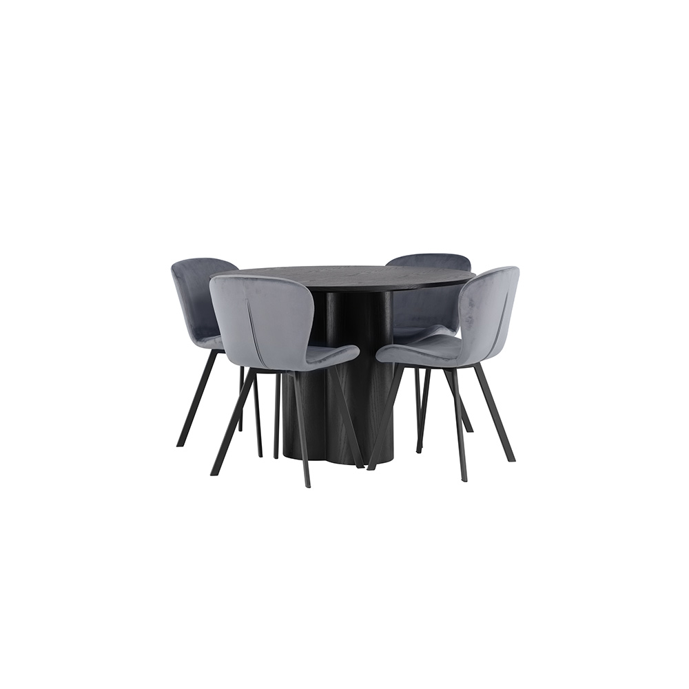 Matgrupp Venture Home Olivia Ø110 cm med 4 st Lilja stolar
