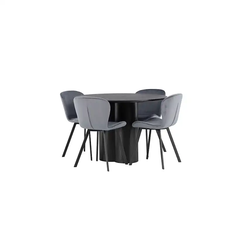 Matgrupp Venture Home Olivia Ø110 cm med 4 st Lilja stolar