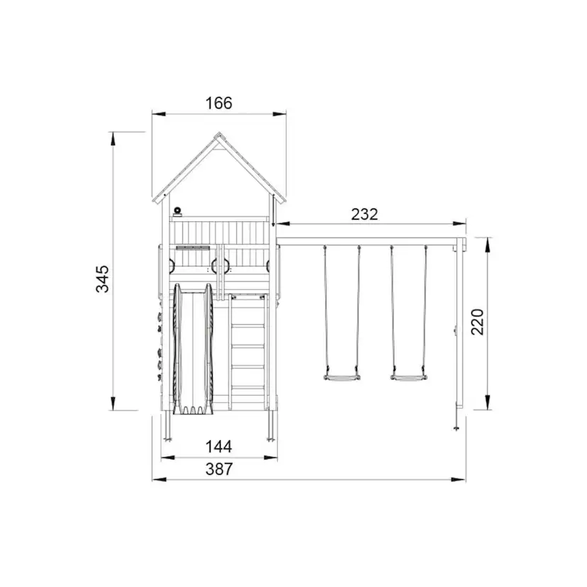 Lektorn Jungle Gym Palace 2.1 Swing Modul 220 Blå Rutschkana
