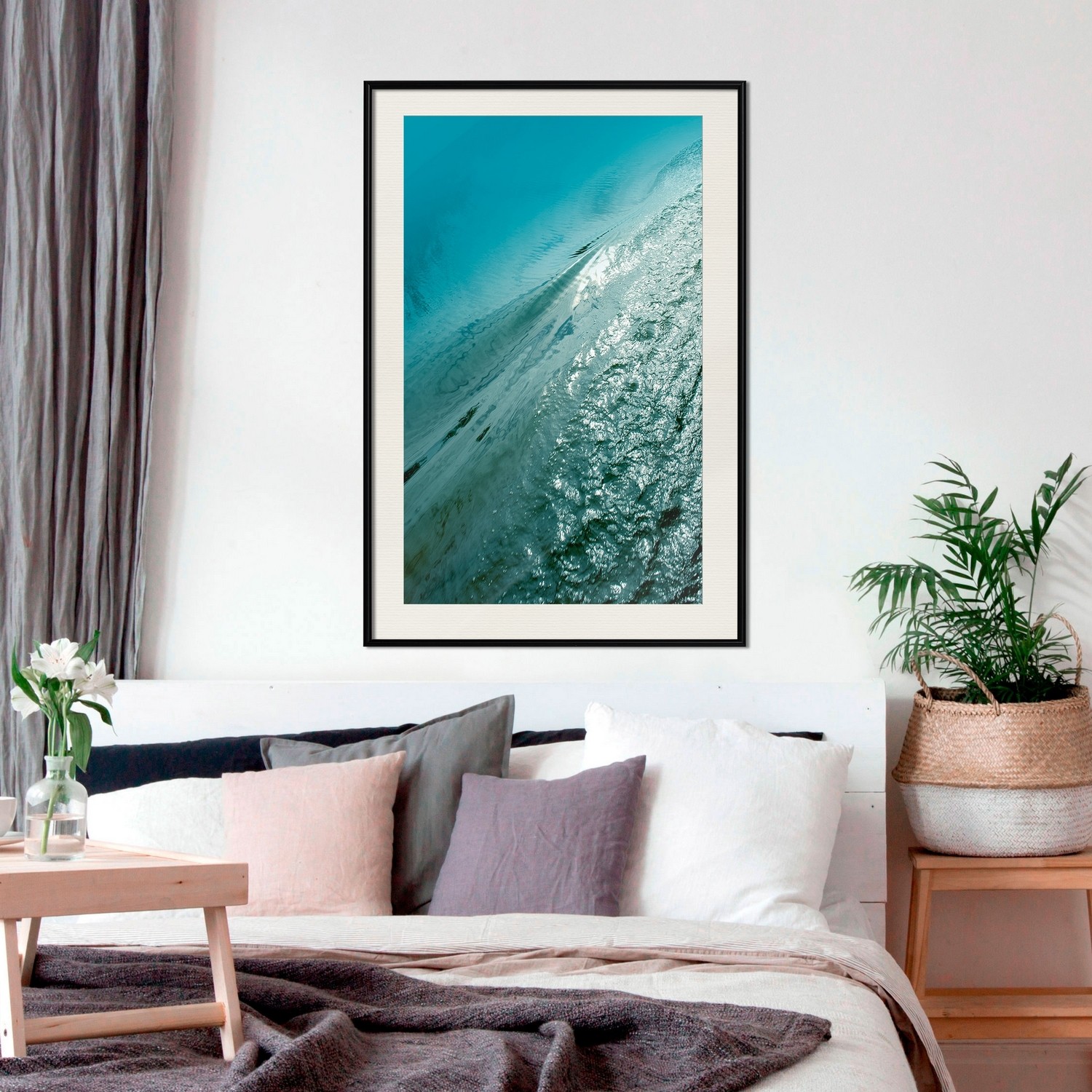 Affisch - Emerald Ocean [Poster] 30x45 Svart ram med passepartout, 30x45 cm