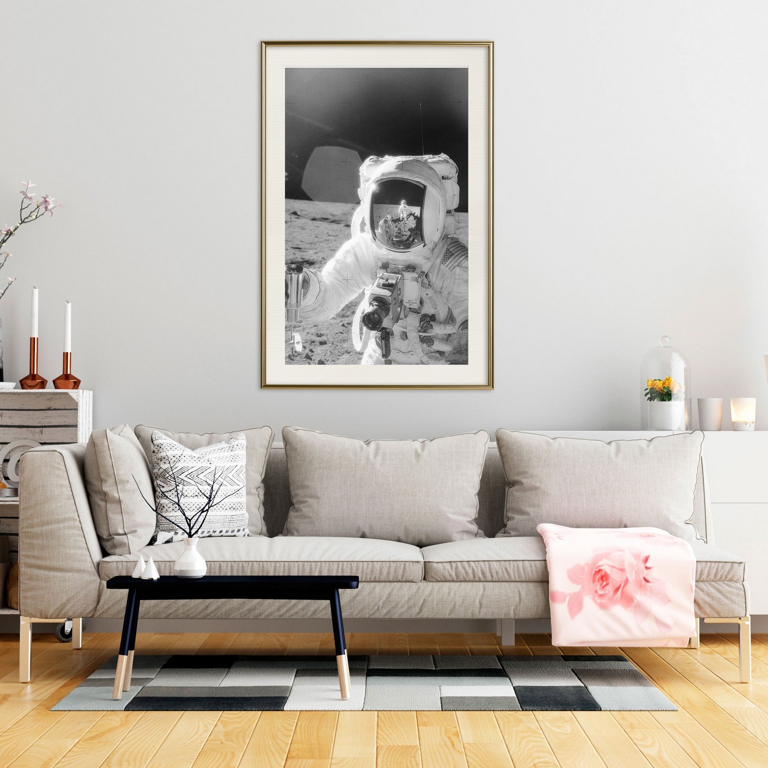 Affisch - Profession of Astronaut [Poster] 30x45 Guld ram med passepartout, 30x45 cm