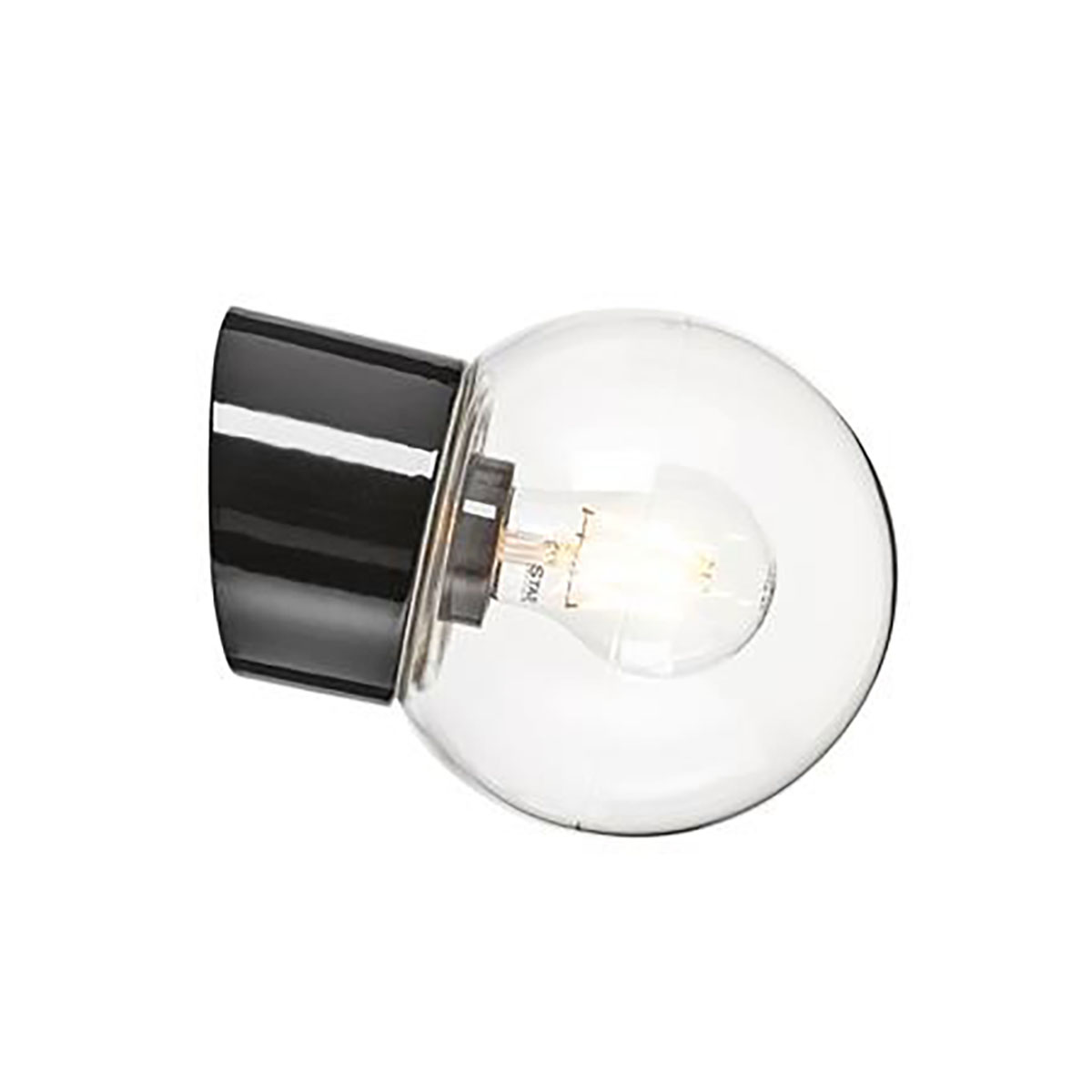 ARM GLOB150 KLAR SVA SNE IP54 Svart/Klarglas, 150 mm