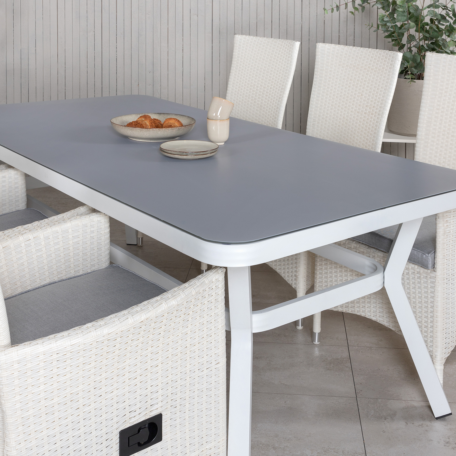Matgrupp Venture Home Virya 160x90 cm med 6 Padova Reclinerfåtöljer