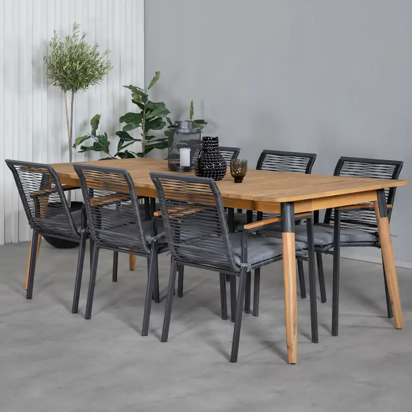 Matgrupp Venture Home Julle med 6 Darri Matstolar