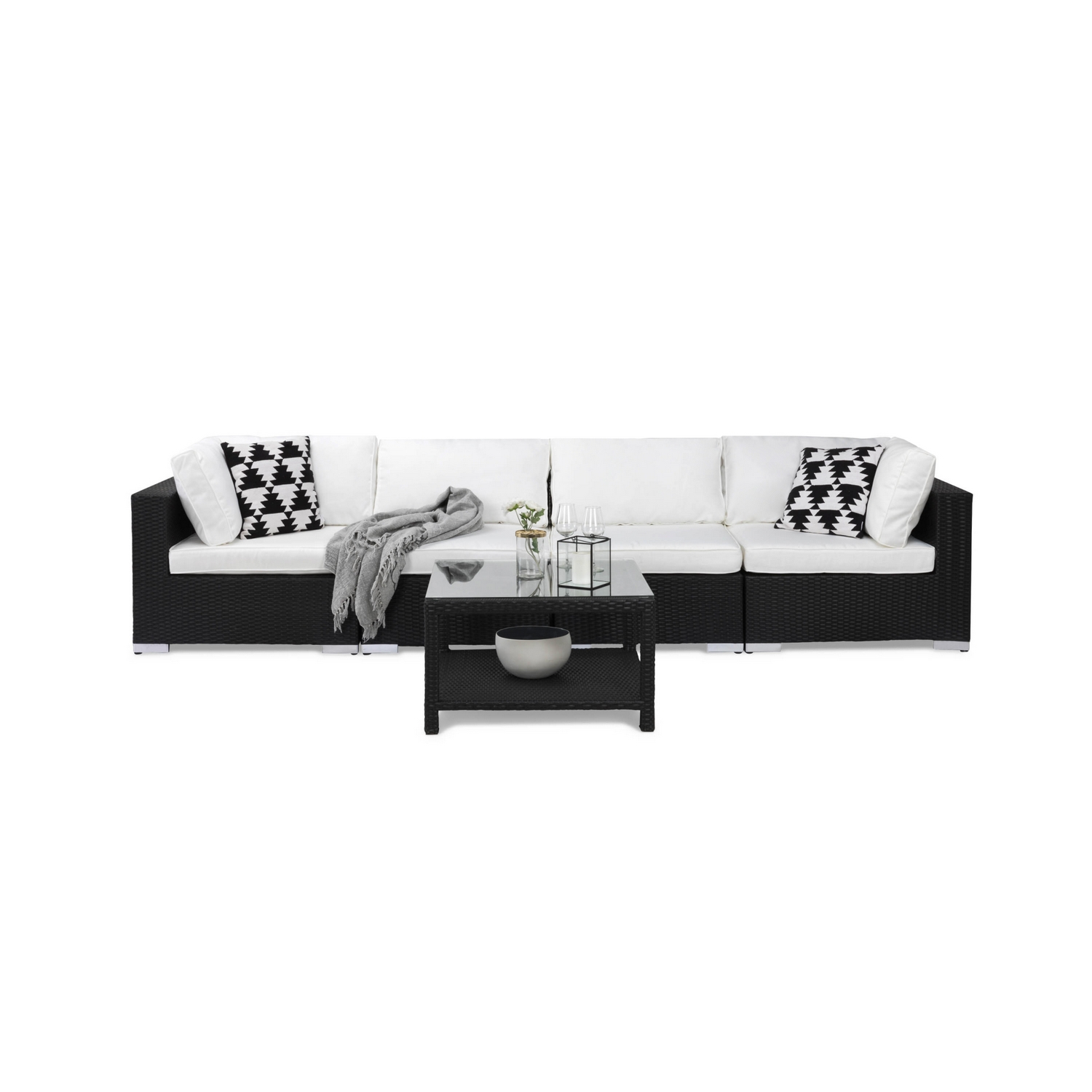 Loungegrupp Comfort Garden Bahamas 4-sits Rak med Utebord Utomhus