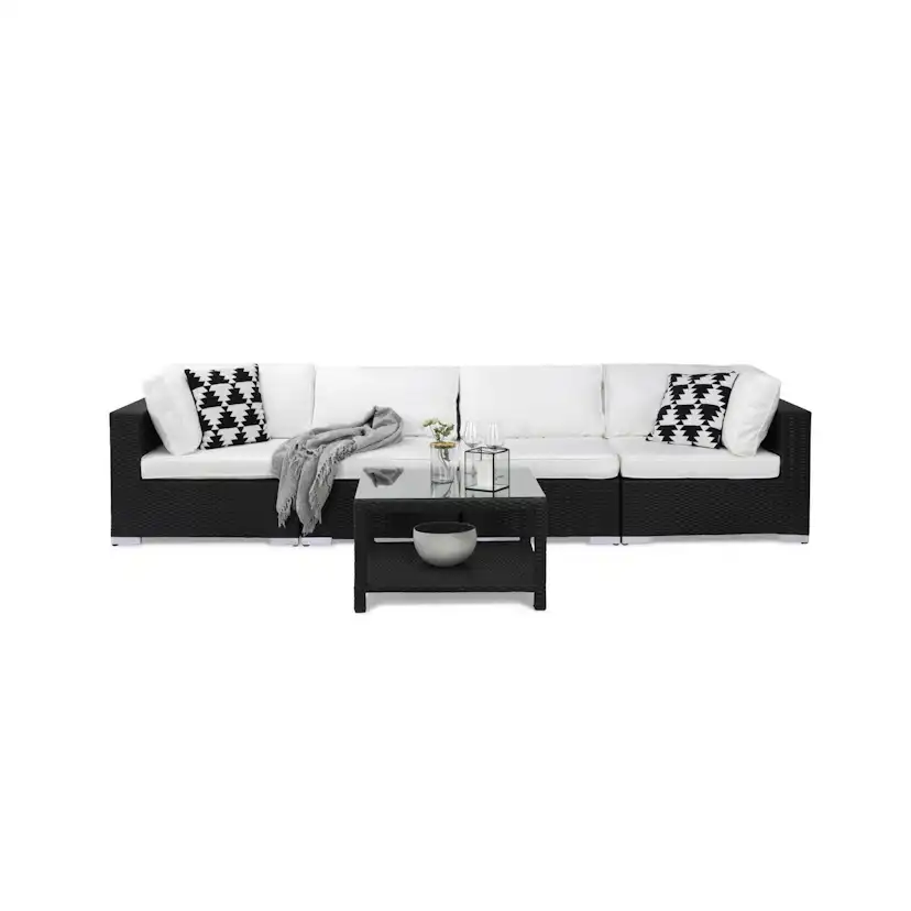 Loungegrupp Comfort Garden Bahamas 4-sits Rak med Utebord Utomhus