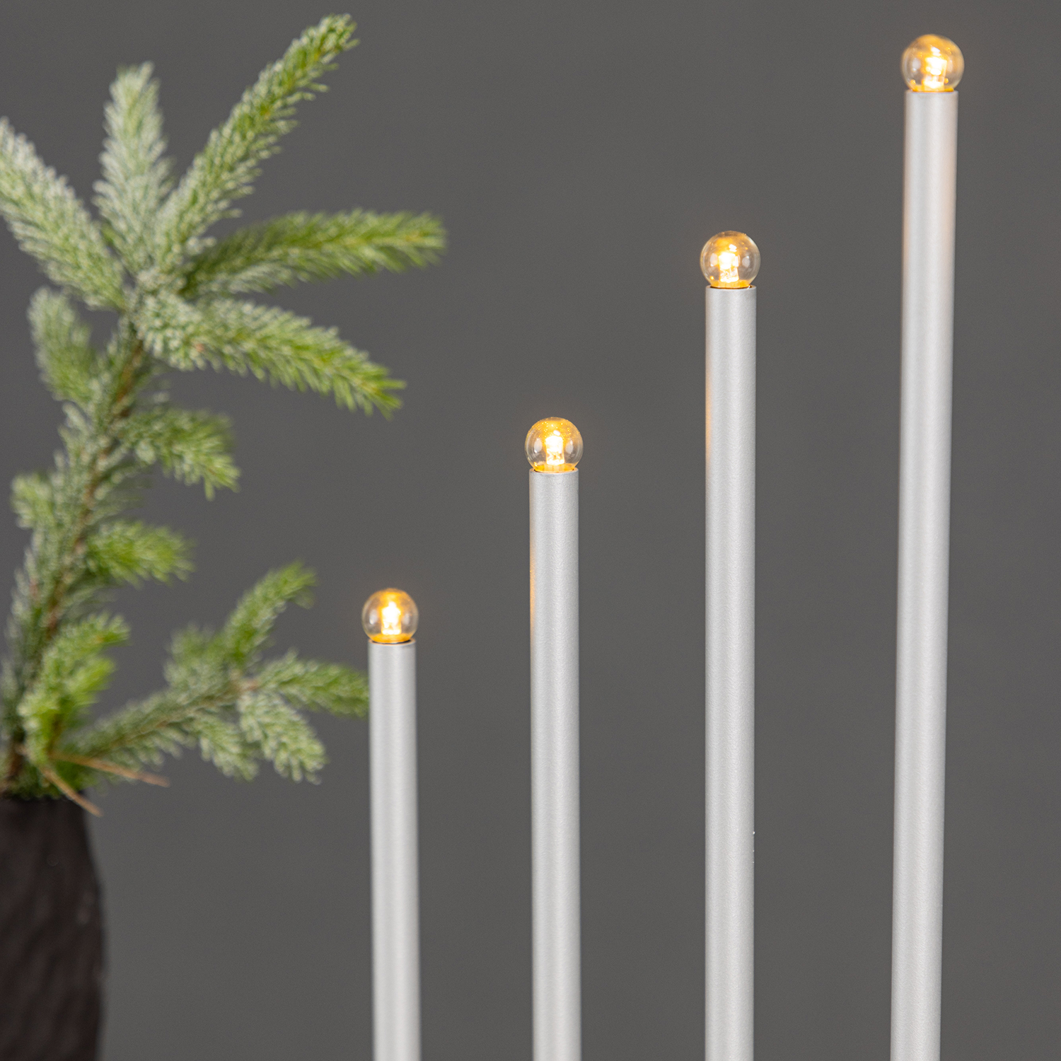 Björnfjället Candlestick 50cm  - Matt Silver Dimmer / Silver, 50 cm