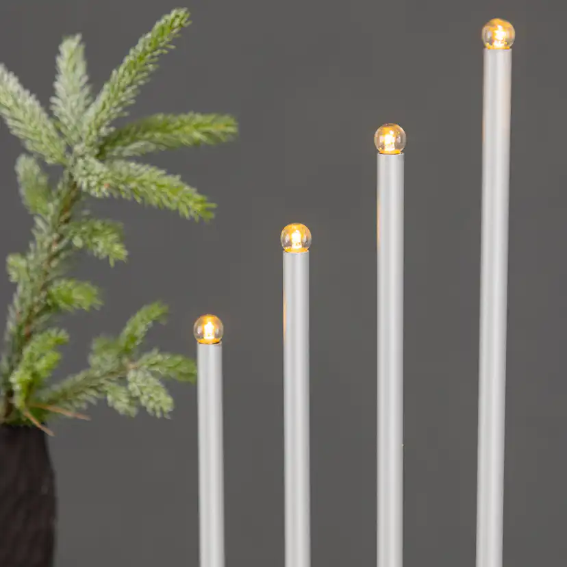 Björnfjället Candlestick 50cm - Matt Silver Dimmer / Silver, 50 cm