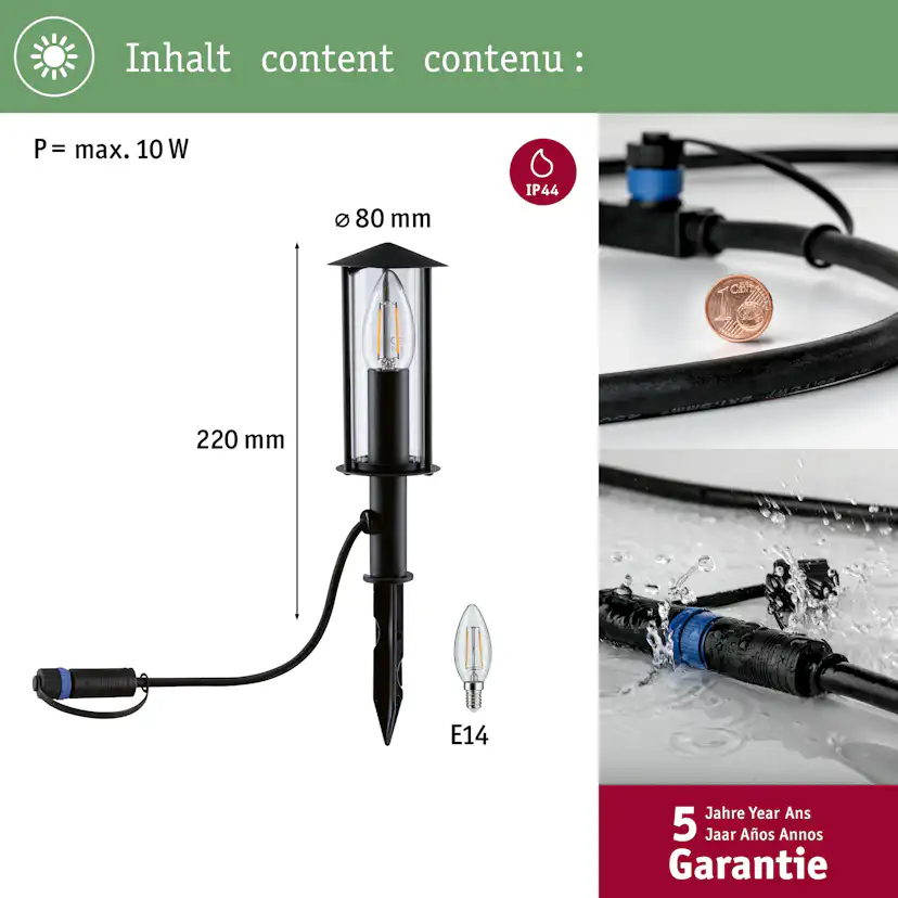 Pollare LED Paulmann Classic Mini Plug & Shine IP44 24V