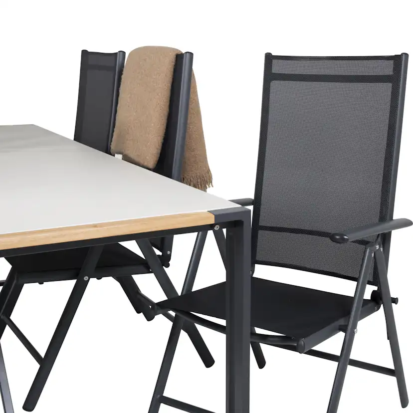 Matgrupp Utomhus Venture Home Tilly 200 med 6 Bront Trädgårdsstolar
