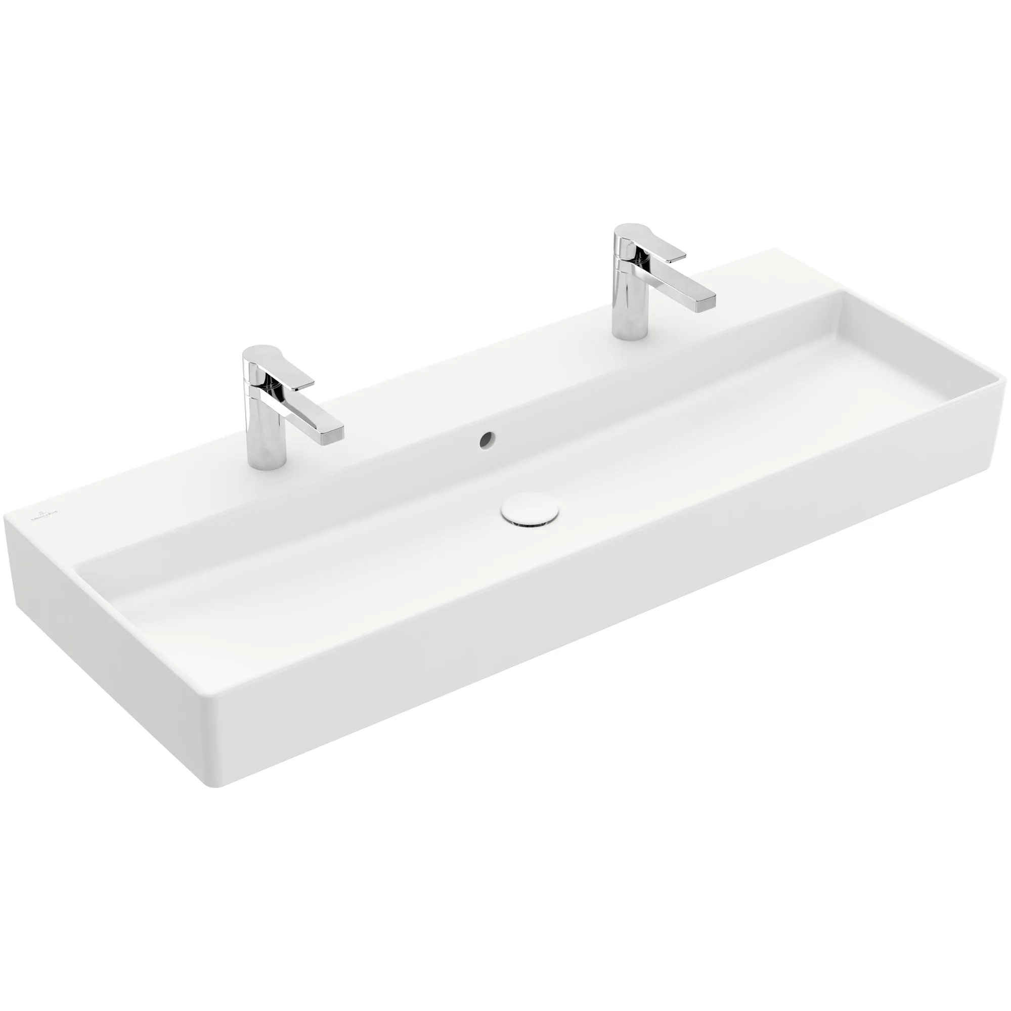 Tvättställ villeroy & Boch Memento 2.0 4A22C4RW Stenvit CeramicPlus, Med Bräddavlopp, 1200 mm, Med 2 Blandarhål, för Två Enhålsblandare