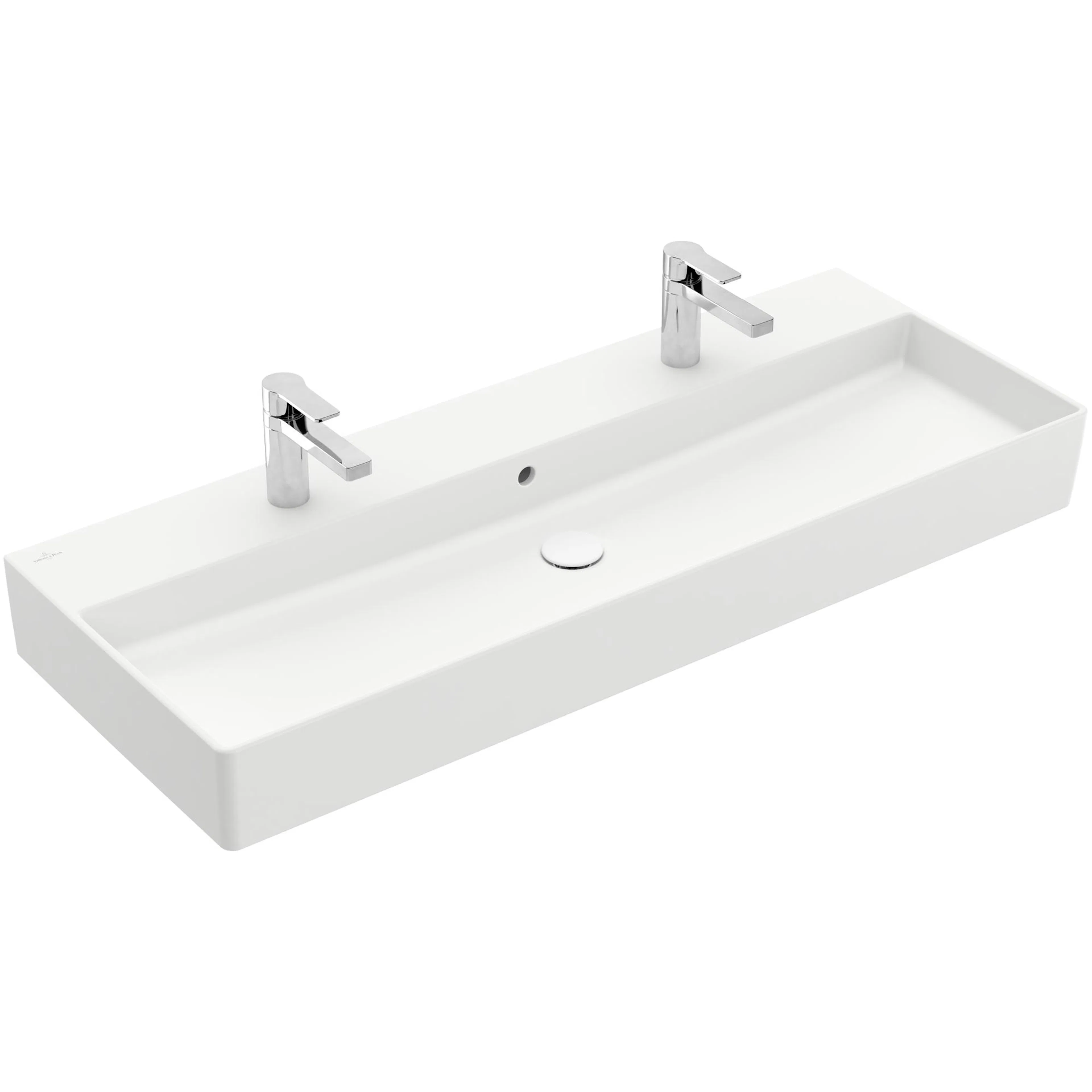 Tvättställ villeroy & Boch Memento 2.0 4A22C4RW Stenvit CeramicPlus, Med Bräddavlopp, 1200 mm, Med 2 Blandarhål, för Två Enhålsblandare