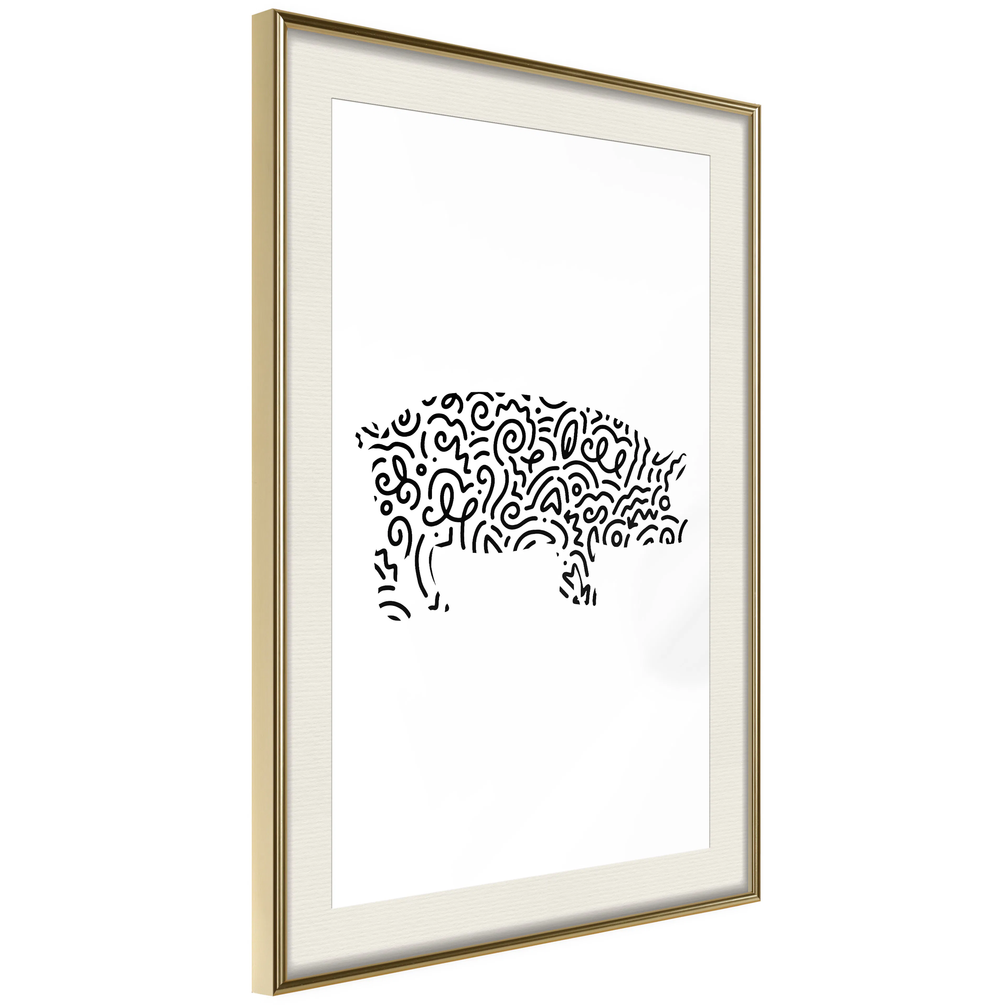 Poster Artgeist Affisch Black and White Piggy