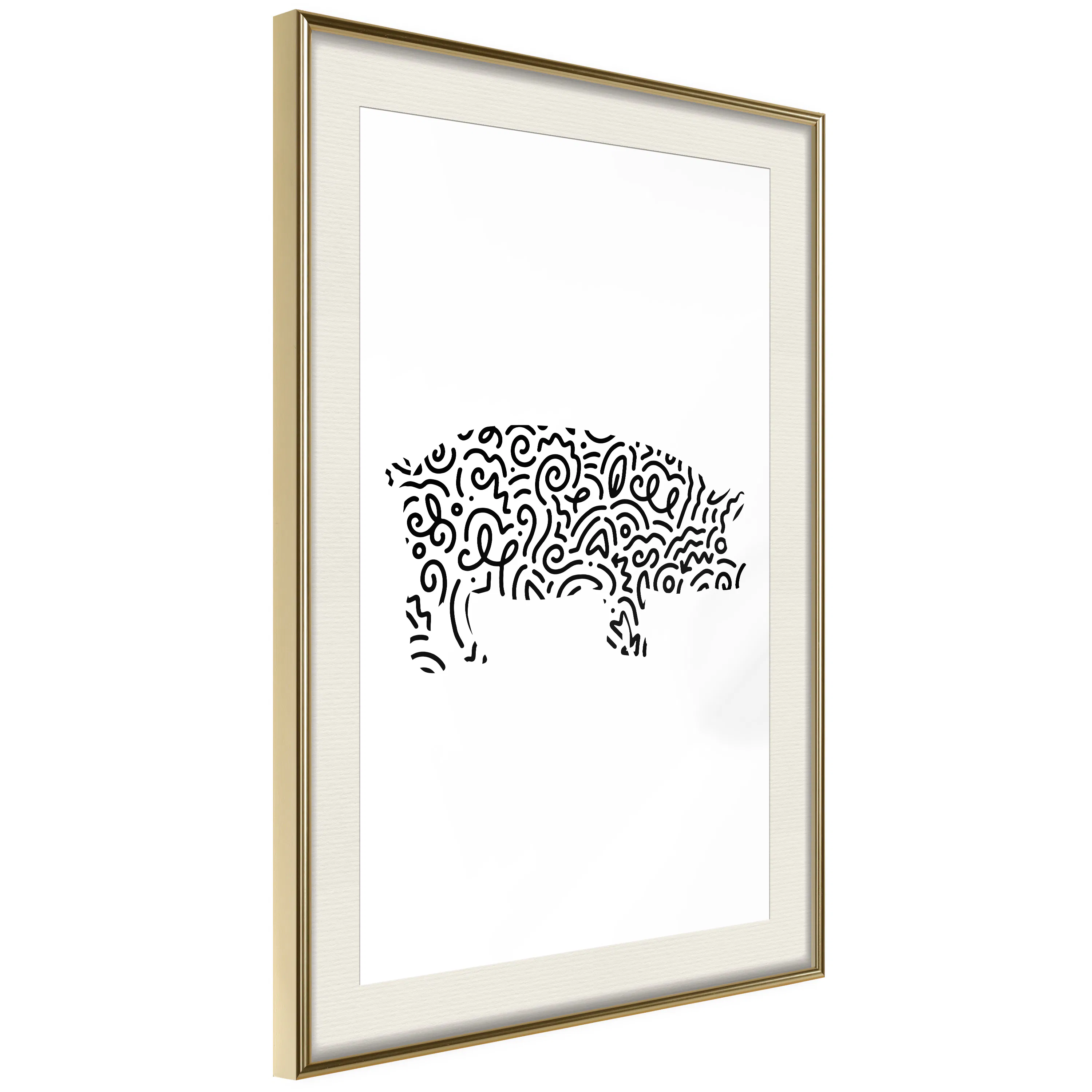 Poster Artgeist Affisch Black and White Piggy