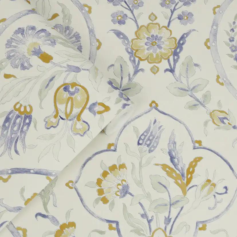Tapet Laura Ashley Foscot Damask Pale Ochre Gul 121070