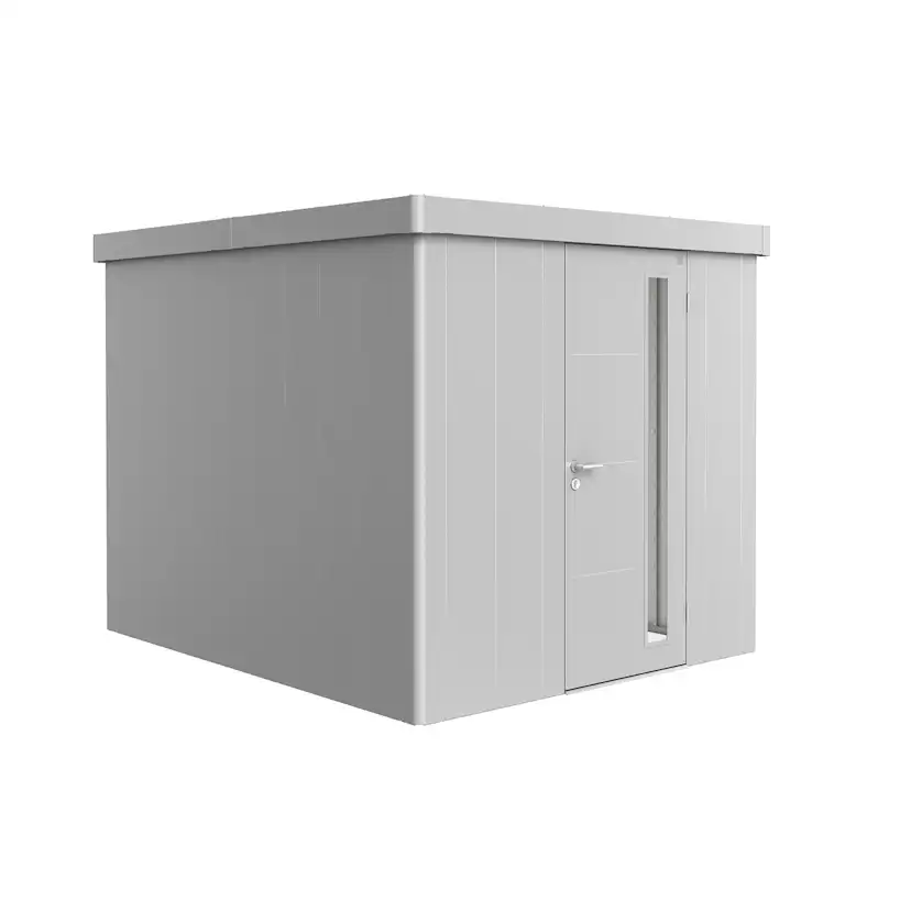 Trägård skjul Neo 3B med Standarddörr, metallic silver Silver