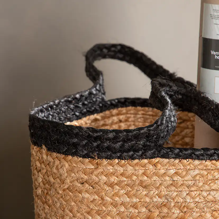 Pune Jute - 50*ø35- -Round-Natural/Black Natur/Svart