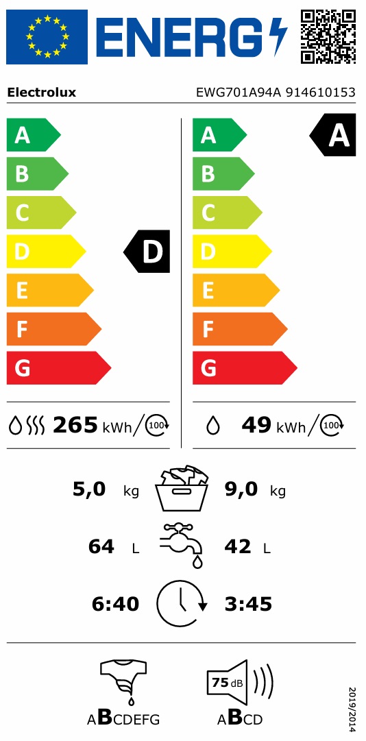 Kombi tvätt/tork Electrolux EWG701A94A