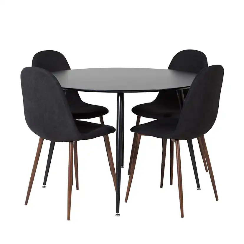 Matgrupp Venture Home Silvia med 4 Pobbie Stolar Runt Polyestertyg