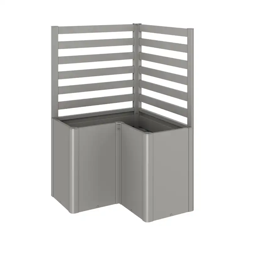 Spaljé (2 del) til L-form storlek L100 metallic kvarts-grå Kvartsgrå, 100 cm