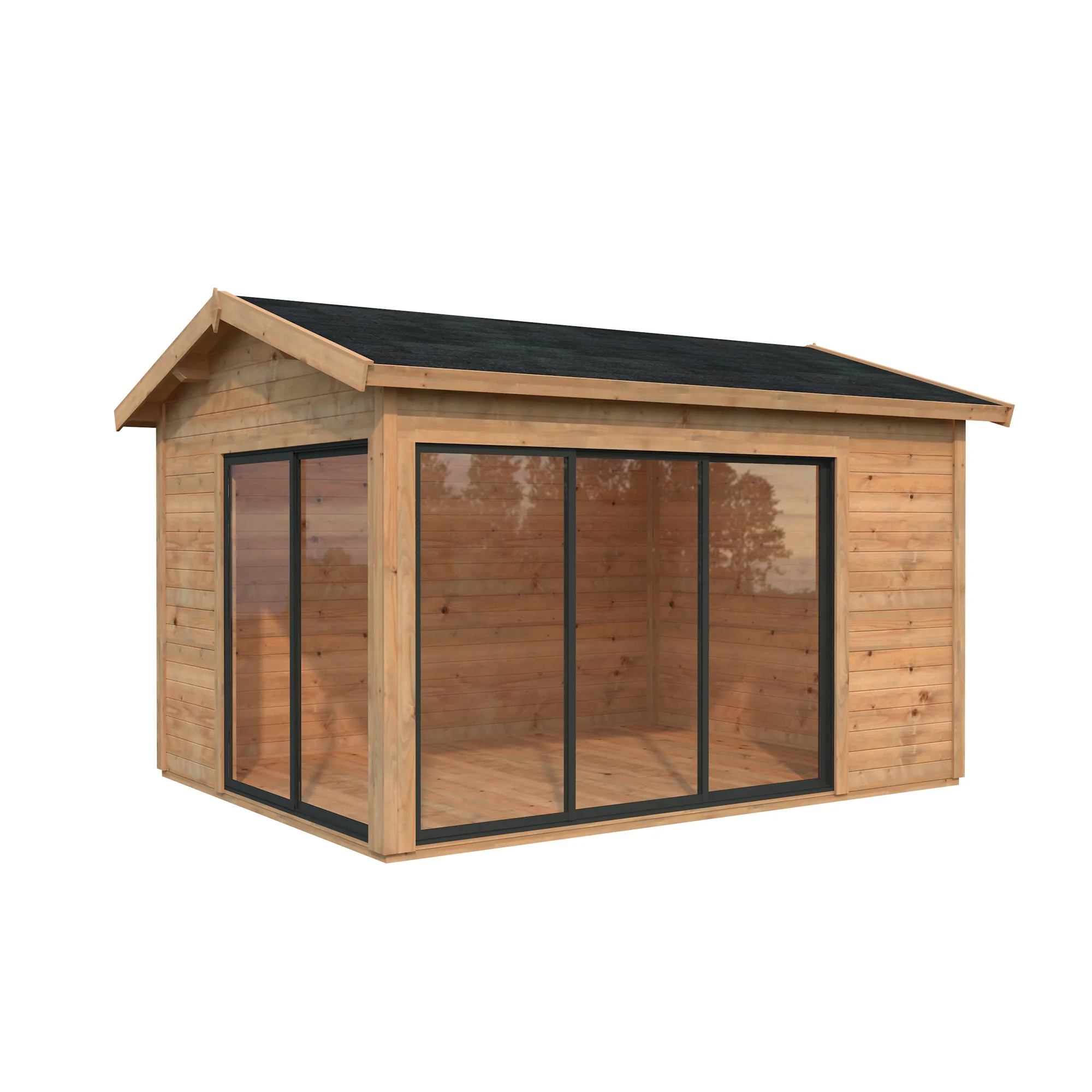 Amanda 11,2 m2 Slide BNDIP Impregnerad brun, Slide 1-lagers glas